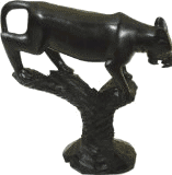 Ebony Wood Wooden Black Panther In Tree Statue Sculpture